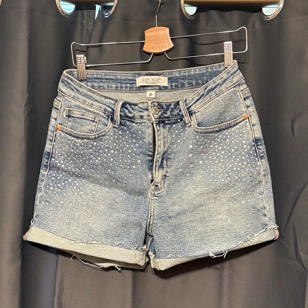 Judy Blue Women's Studded Blue Jean Shorts